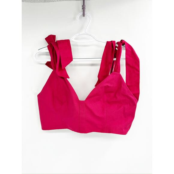 CAMI NYC Hot Pink Livy Crop Cami In Raspberry Bow XL - Picture 2 of 6